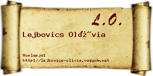 Lejbovics Olívia névjegykártya